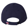 Bayside Navy/White USA-Made Structured Twill Cap with Sandwich Visor