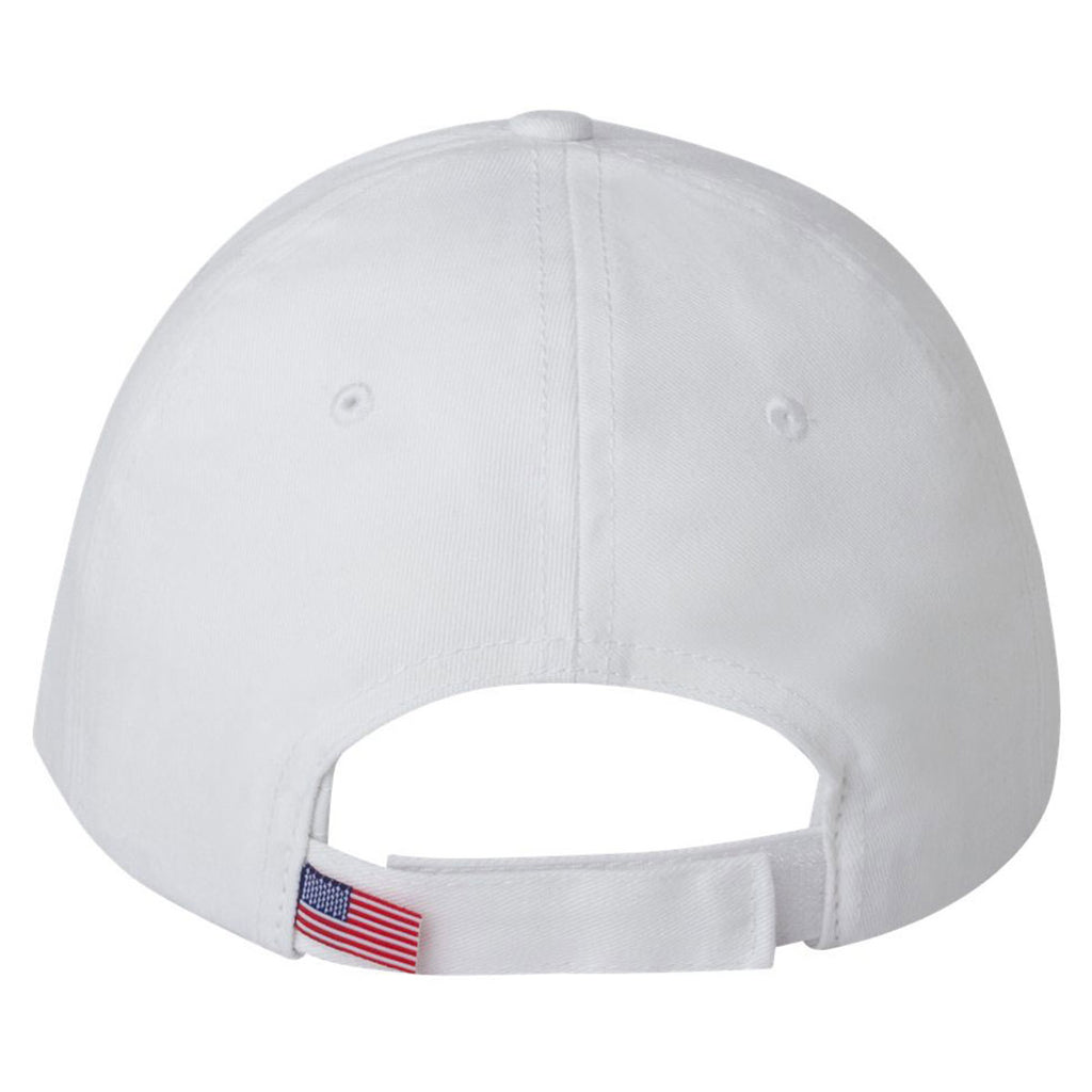 Bayside White/Navy USA-Made Structured Twill Cap with Sandwich Visor