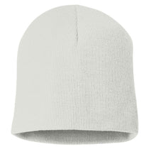 Bayside White USA-Made 8.5 Inch Knit Beanie
