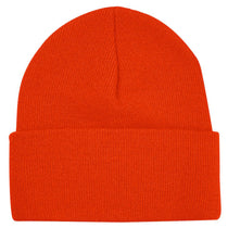Bayside Bright Orange USA-Made 12 Inch Knit Beanie