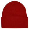 Bayside Red USA-Made 12 Inch Knit Beanie