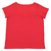 LAT Women's Red/White Curvy Soccer Ringer Premium T-Shirt