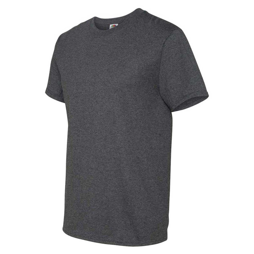 Fruit of the Loom Men's Black Heather HD Cotton Short Sleeve T-Shirt