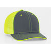Pacific Headwear Graphite/Neon Yellow Universal Fitted Trucker Mesh Cap