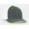Pacific Headwear Graphite/White/Neon Yellow Universal Fitted Trucker Mesh Cap