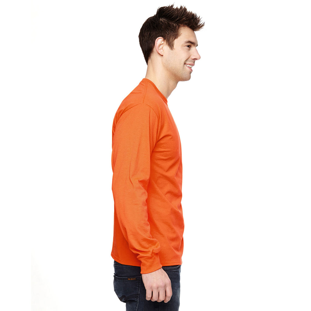 Fruit of the Loom Men's Safety Orange 5 oz. HD Cotton Long-Sleeve T-Shirt