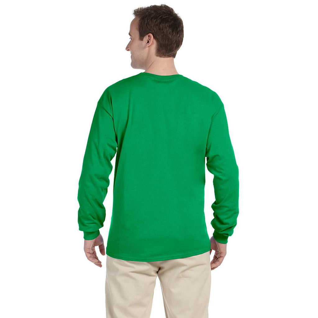 Fruit of the Loom Men's Kelly 5 oz. HD Cotton Long-Sleeve T-Shirt