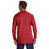 Hanes Men's Deep Red 4.5 oz. 100% Ringspun Cotton nano-T Long-Sleeve T-Shirt