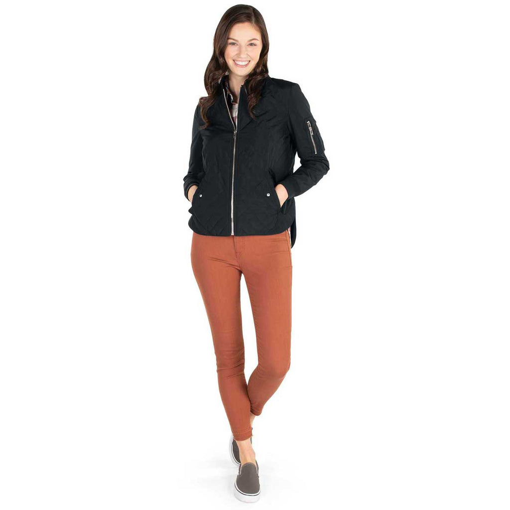 Charles River Women's Black Quilted Boston Flight Jacket