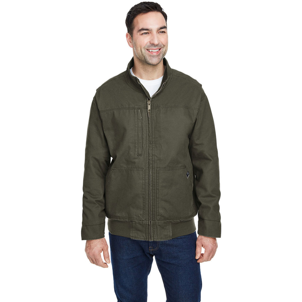 Dri Duck Men's Olive Force Canvas Bomber Jacket