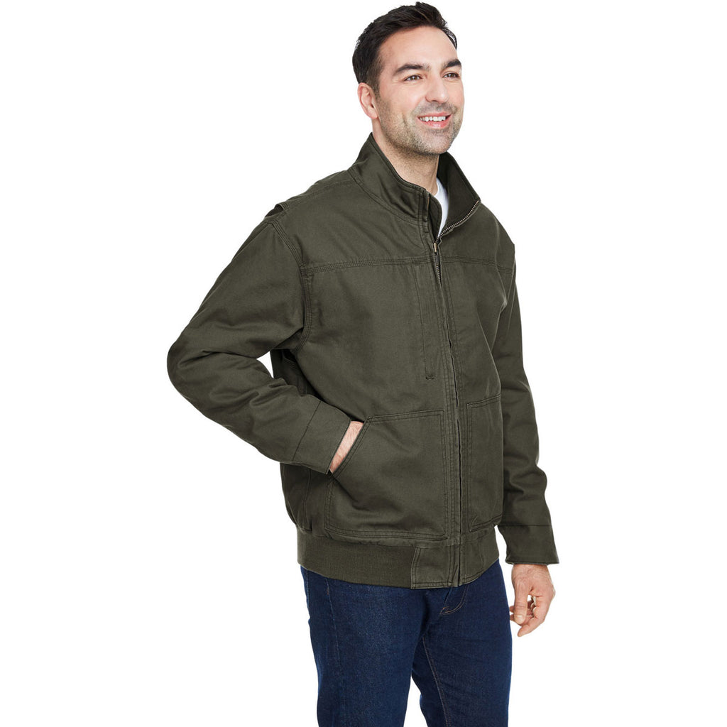 Dri Duck Men's Olive Force Canvas Bomber Jacket