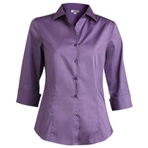 Edwards Women's Violet Tailored Full-Placket Stretch Shirt