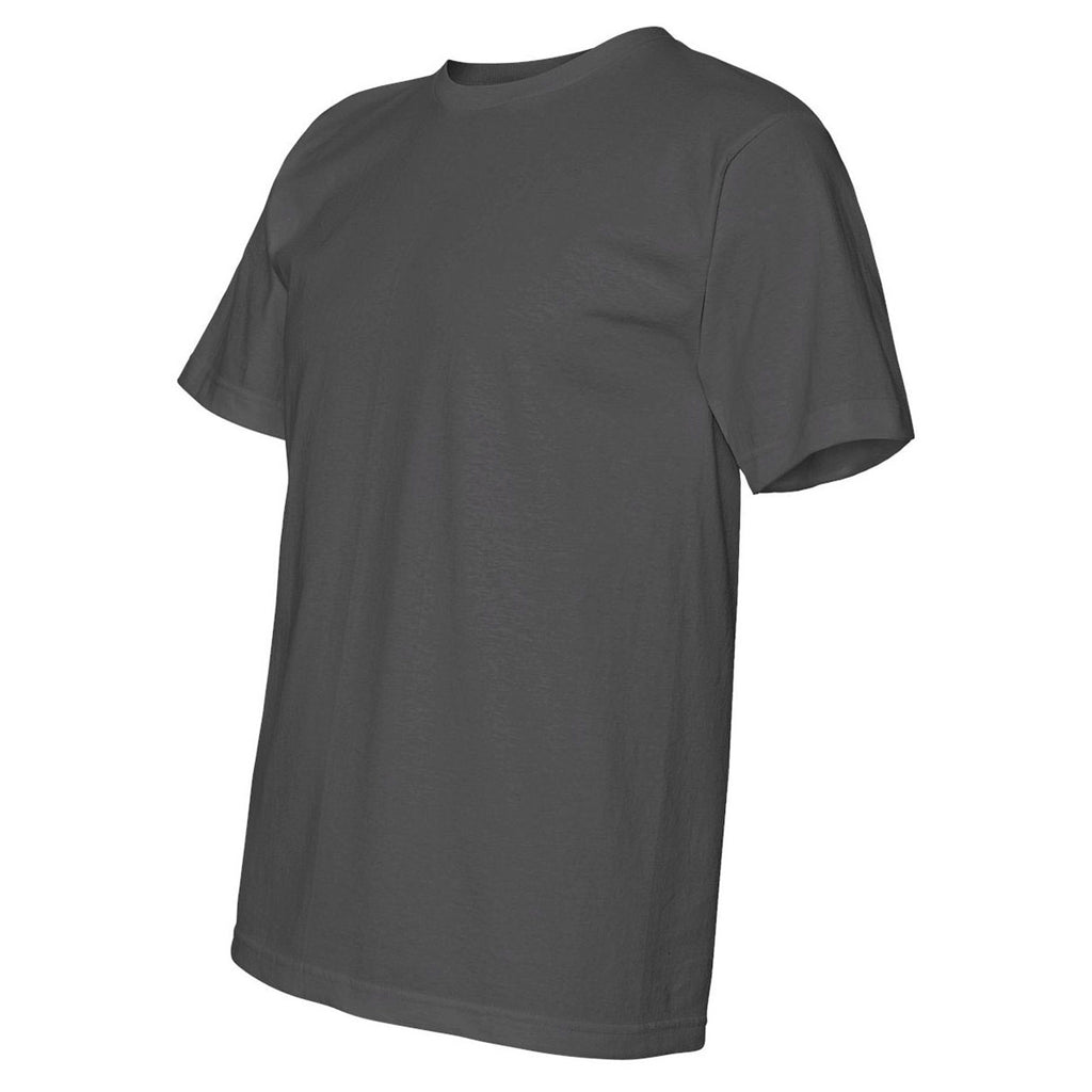 Bayside Men's Charcoal USA-Made 100% Cotton Short Sleeve T-Shirt