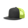 Richardson Black/Neon Yellow Mesh Back Wool Blend Flatbill Trucker Hat