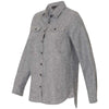 Burnside Women's Heather Grey Long Sleeve Solid Flannel Shirt