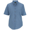 Edwards Women's Denim Blue Easy Care Short Sleeve Poplin Shirt