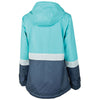 Charles River Women's Aqua/White/Navy Color Blocked New Englander Rain Jacket