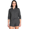Charles River Women's Charcoal Waffle Quarter Zip Pullover