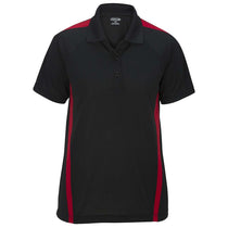 Edwards Women's Black with Red Snag-Proof Color Block Short Sleeve Polo