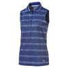 Puma Golf Women's Sodalite Blue Pounce Stripe Polo