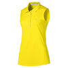 Puma Golf Women's Blazing Yellow Pounce Sleeveless Golf Polo