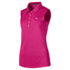 Puma Golf Women's Fuchsia Purple Pounce Sleeveless Golf Polo