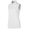 Puma Golf Women's Bright White Sleeveless Mock Golf Shirt