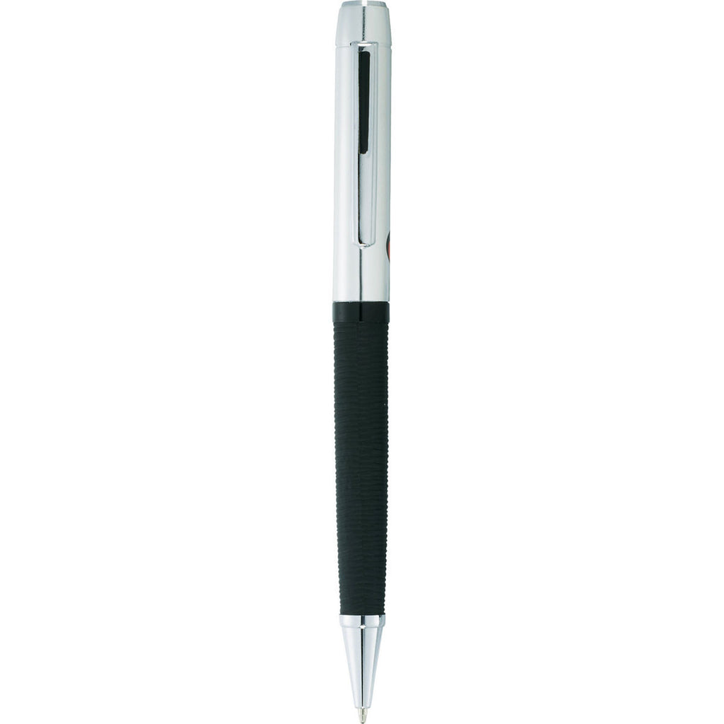 Luxe Black Rubber Grip Ballpoint Pen