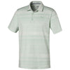 Puma Golf Men's Mist Green Variegated Stripe Golf Polo