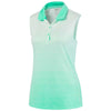 Puma Golf Women's Green Glimmer Ombre Sleeveless Golf Polo