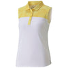 Puma Golf Women's Super Lemon Tie Dye Blocked Sleevess Golf Polo