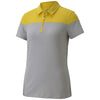 Puma Golf Women's Light Grey Heather Colorblock Golf Polo