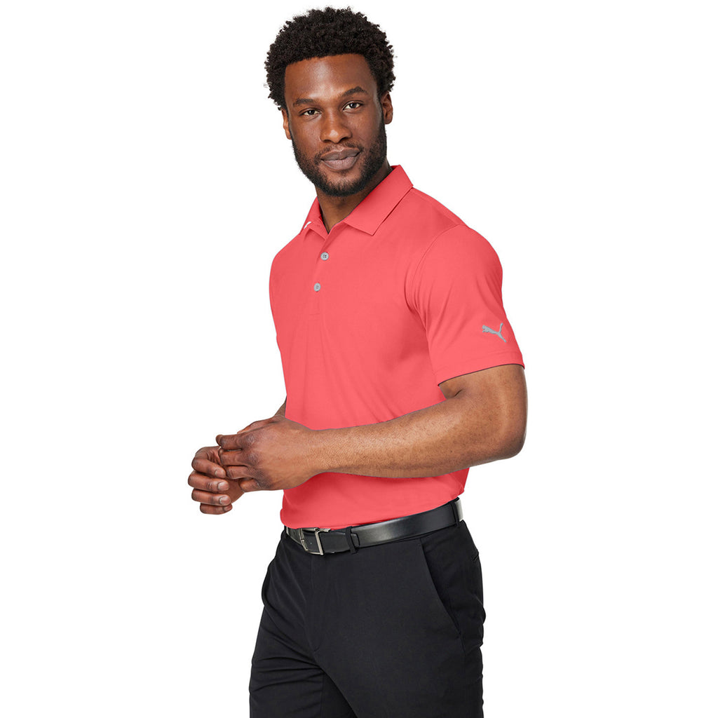 Puma Golf Men's Hot Coral Gamer Golf Polo