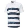 Puma Golf Men's Bright White/Navy Blazer Mattr Volition Ghillie Golf Polo