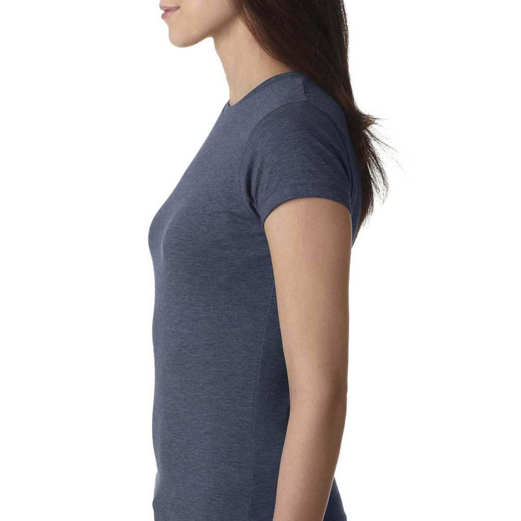 Next Level Women's Indigo Poly/Cotton Short-Sleeve Tee