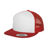 Yupoong Red/White Classic Trucker with White Front Panel Cap