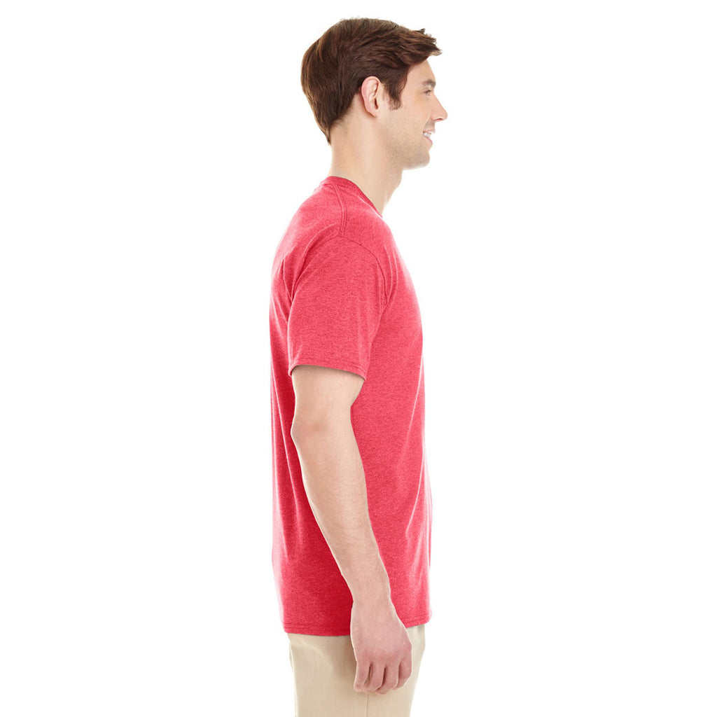 Jerzees Men's Fiery Red Heather 4.5 Oz. Tri-Blend T-Shirt