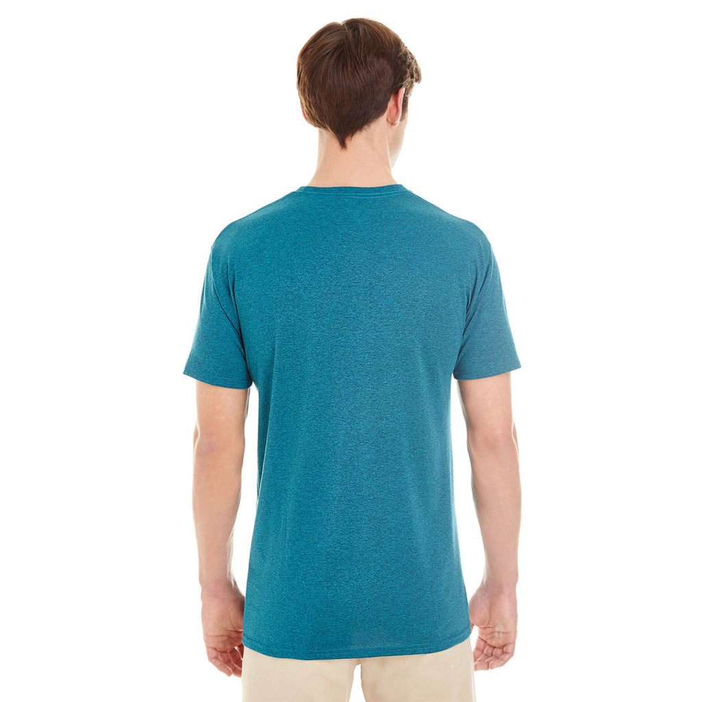 Jerzees Men's Mosaic Blue Heather 4.5 Oz. Tri-Blend T-Shirt
