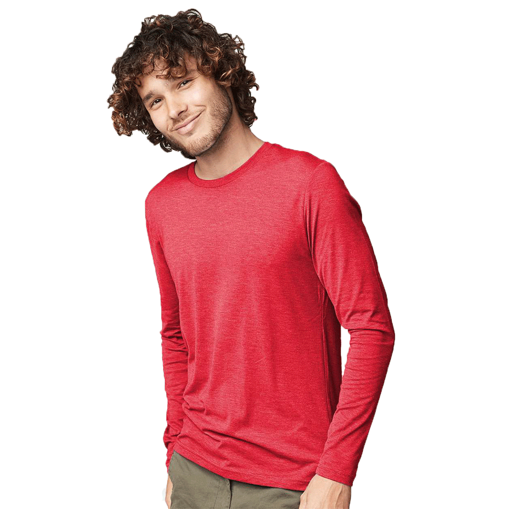 Next Level Men's Vintage Red Triblend Long-Sleeve Crew Tee