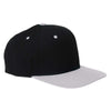 Yupoong Black/Silver 6-Panel Structured Flat Visor Classic Snapback