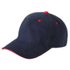 Yupoong Navy/Red Brushed Cotton Twill 6-Panel Mid-Profile Sandwich Cap