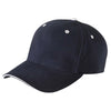 Yupoong Navy/White Brushed Cotton Twill 6-Panel Mid-Profile Sandwich Cap