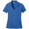 Nike Women's Gym Blue Dri-FIT Short Sleeve Vertical Mesh Polo