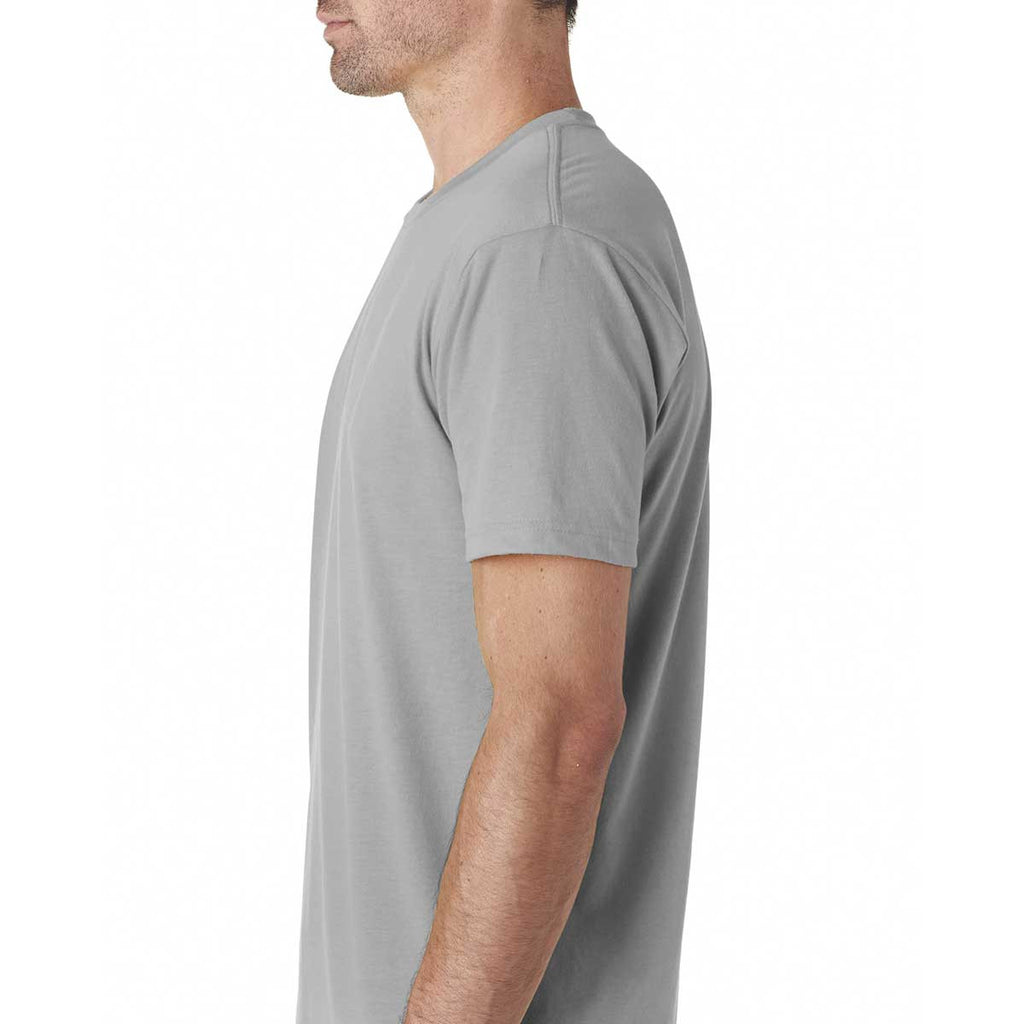 Next Level Men's Light Grey Premium Fitted Sueded Crew