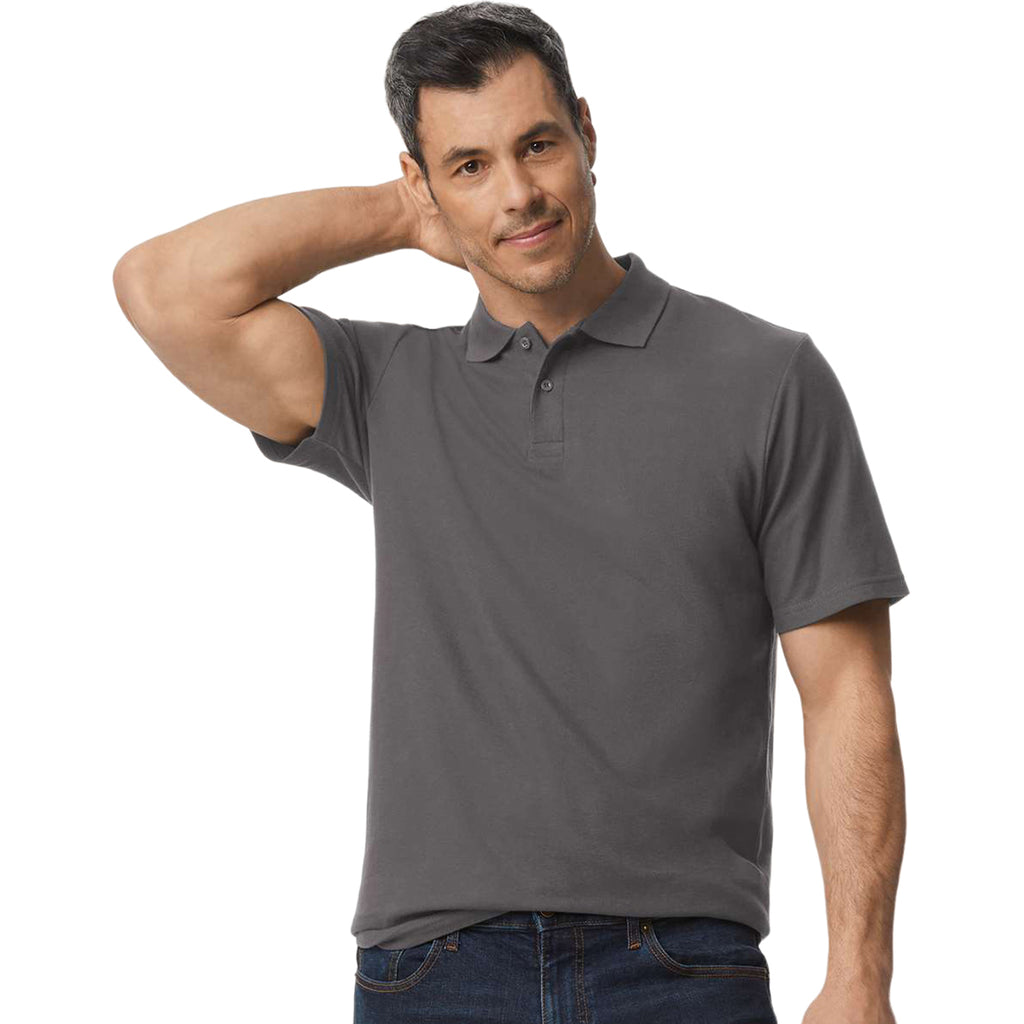 Gildan Men's Charcoal Softstyle Adult Pique Polo