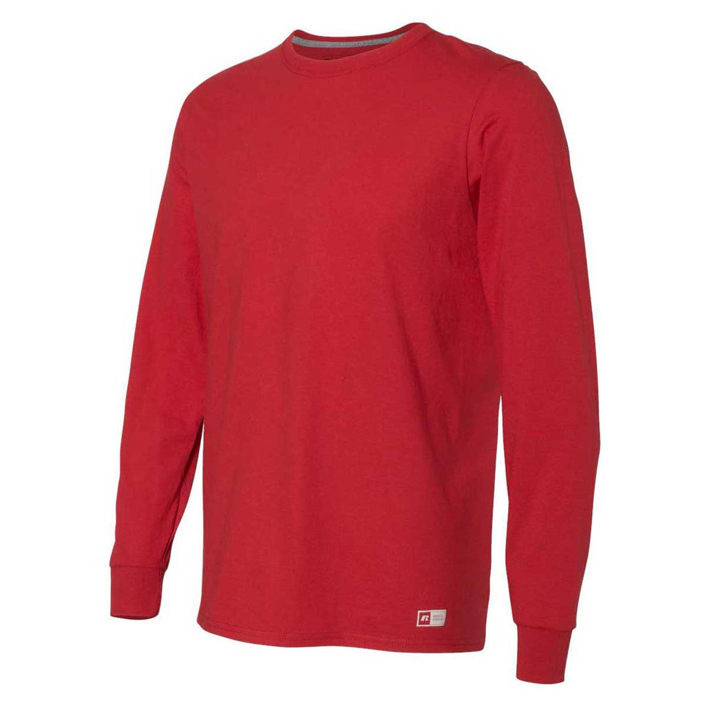 Russell Athletic Men's True Red Essential 60/40 Performance Long Sleeve T-Shirt