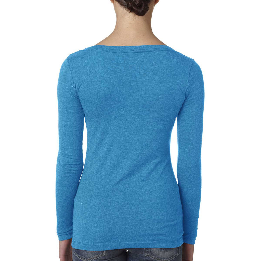 Next Level Women's Vintage Turquoise Triblend Long-Sleeve Scoop Tee