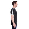 LAT Men's Black/White Soccer Ringer Fine Jersey T-Shirt