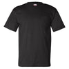 Bayside Men's Black USA-Made Short Sleeve T-Shirt with Pocket