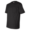 Bayside Men's Black USA-Made Short Sleeve T-Shirt with Pocket